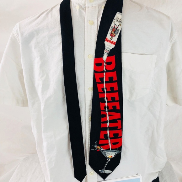 💼 Beefeater Gin Liquor Alcohol Men's Novelty Tie - Picture 4 of 8